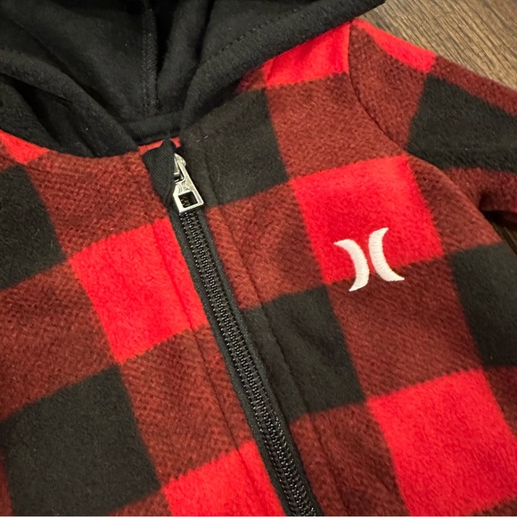 Hurley Buffalo Plaid Fleece Baby Sleeper - Picture 3 of 6